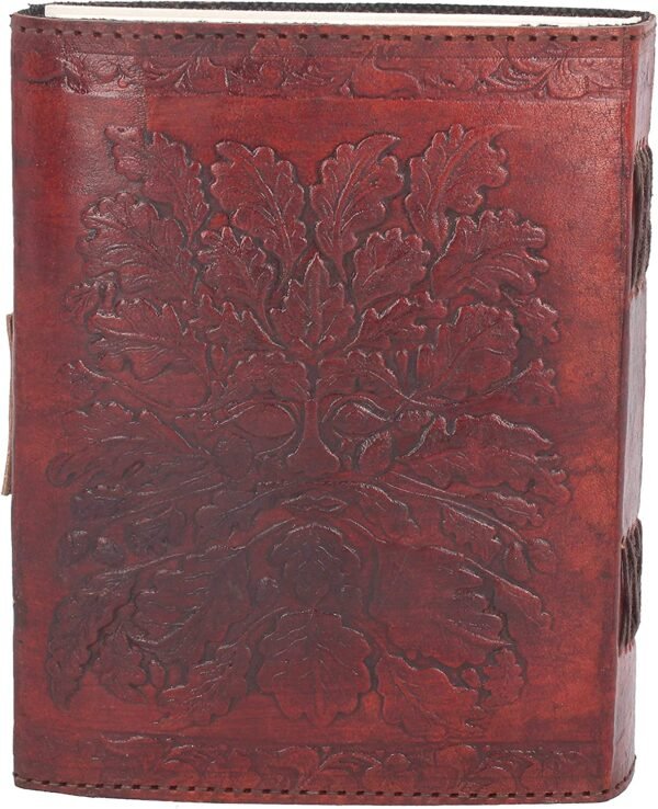 Light Collection~Greenman Leather Embossed Journal & Lock 15 x 20cm, Brown