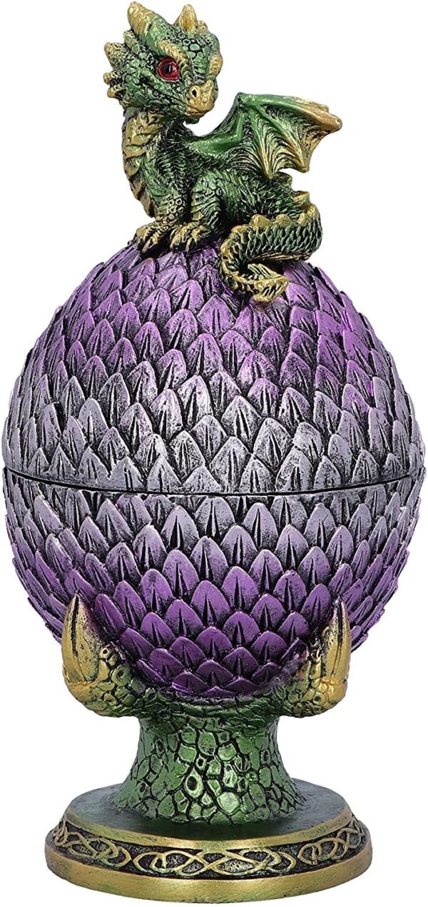 Magicun N.Giftware~Guardian Emerald Dragon Scale Egg Box, 18.7cm, Purple