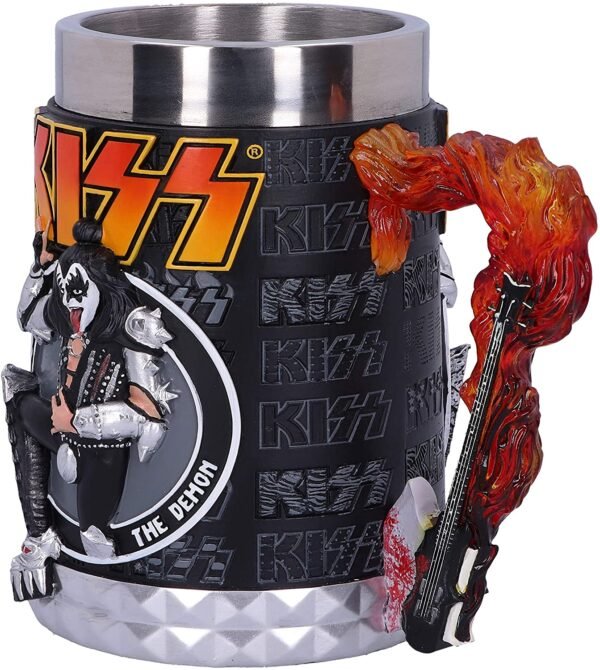 Band Merchandise~ Officially Licensed KISS Flame Range Gene Simmons The Demon Tankard, Black, 14.5cm