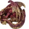 Fantasy Collection~ Aaden Red and Golden Resting Dragon Figurine, 10.2cm