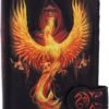 Artist Collections~ Anne Stokes Phoenix Rising Mythical Bird Embossed Purse, Black, 18.5cm