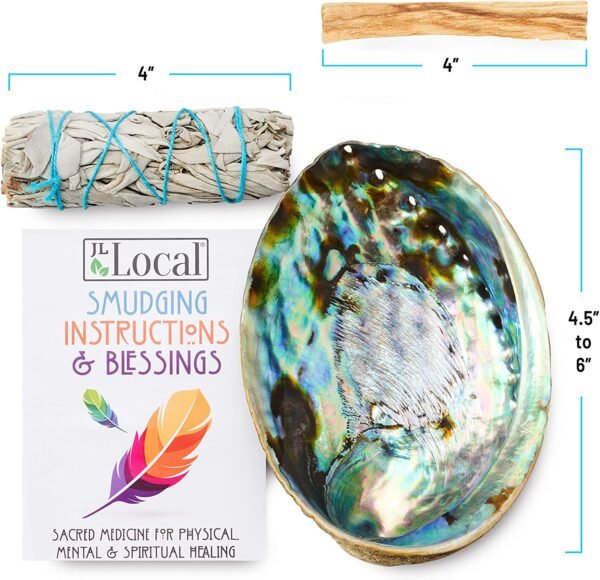 Witchcraft~Origins Smudging Kit - White Sage Smudge Stick + Palo Santo + Abalone Shell Bowl | Sustainably Sourced Healing Incense for Home Cleansing, Protection, Meditation, Positive Energy
