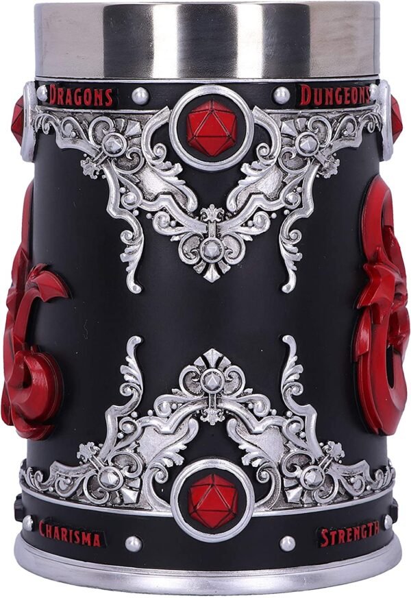 Gaming collectables~ Dungeons & Dragons Fantasy Role Play Die D20 Tankard, Black, 15.5cm