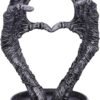 Magicun N.Giftware~Gothic Mummified Love Heart Hands Jewellery Dish Holder, 22cm, Silver