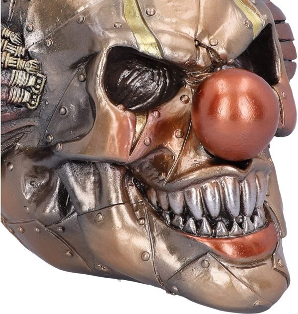 Dark Collection~Mechanical Laughter Horror Steampunk Clown Skull Ornament, Bronze, 18cm