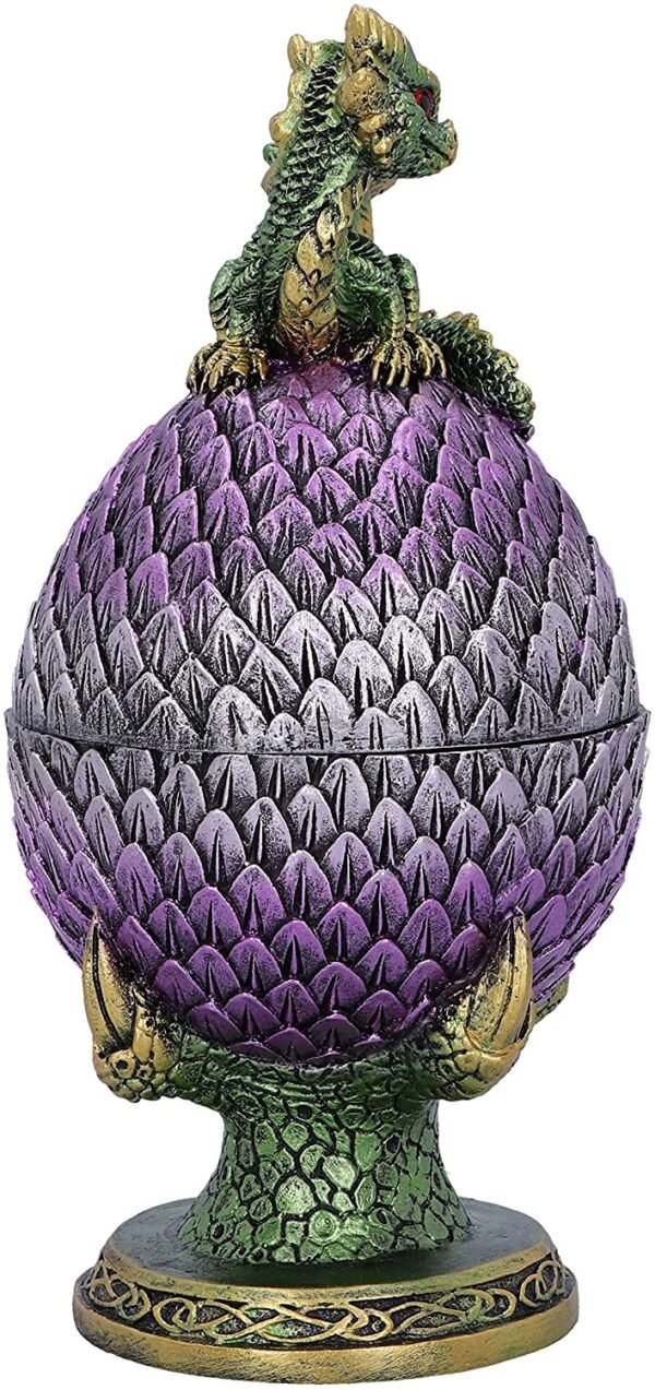 Magicun N.Giftware~Guardian Emerald Dragon Scale Egg Box, 18.7cm, Purple