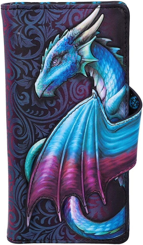 Fantasy Collection~ Take Flight Purse Blue Dragon Wallet, 18.5cm, Polyurethane