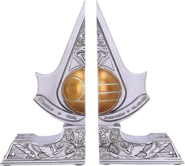 Gaming collectables~ Officially Licensed Assassin's Creed Apple of Eden Resin Bookends, Silver, 18.5cm