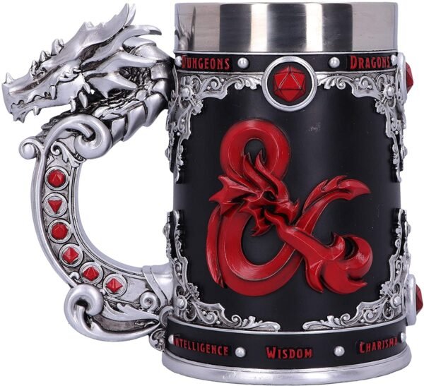 Gaming collectables~ Dungeons & Dragons Fantasy Role Play Die D20 Tankard, Black, 15.5cm