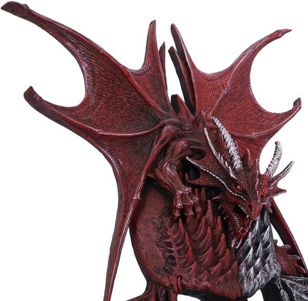 Artist Collections~ Spiral Serpent Infection Dragon and Mutated Skull Wall Plaque, Red, 31.5cm