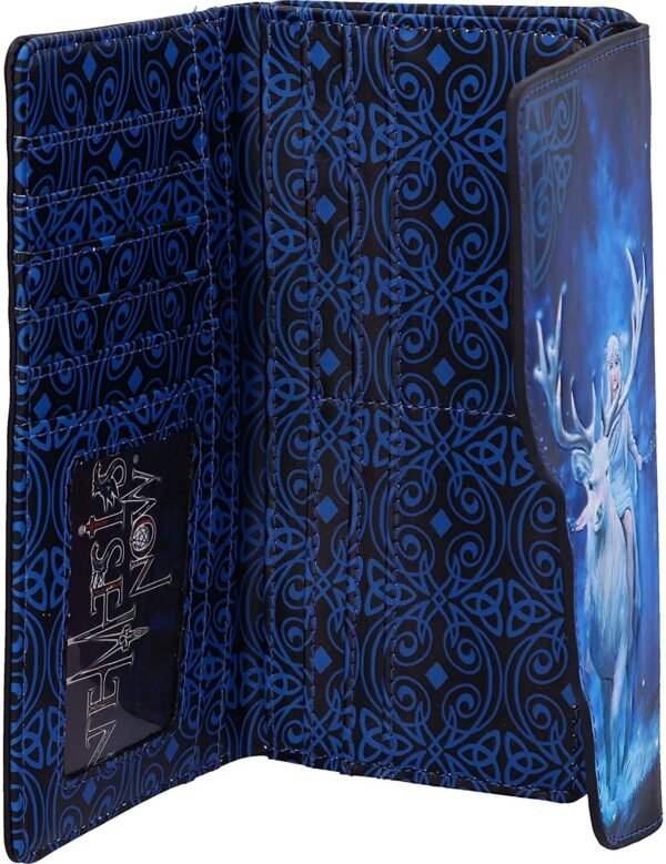 Artist Collections~ Anne Stokes Fantasy Forest Elven Queen and Stag Embossed Purse, Blue, 18.5cm