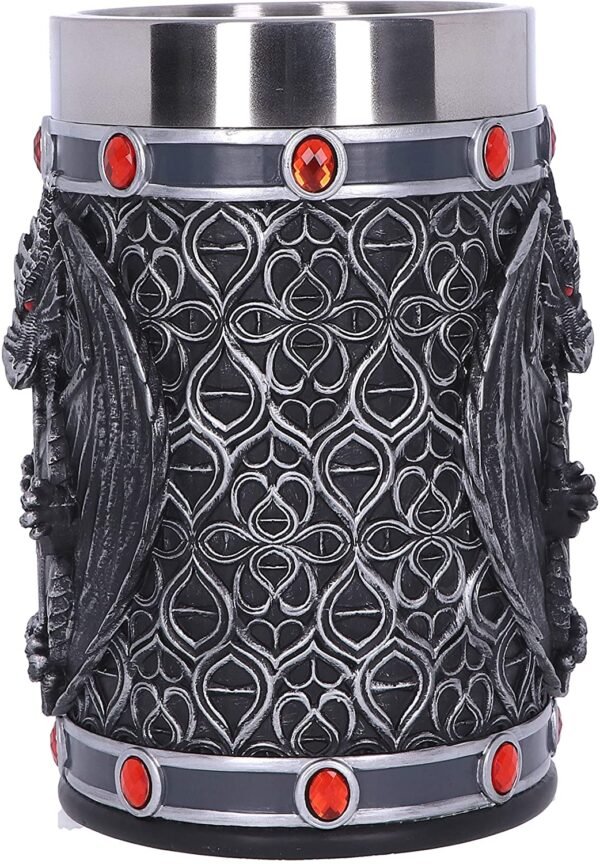 Dark Collection~Exclusive Silver Dragon Obsidian Tankard, 17.5cm