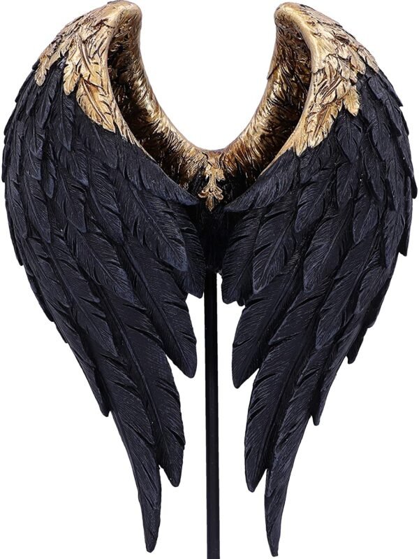 Magicun N.Giftware~Dark Angel Gothic Fallen FAE Wing Sculpture Figurine, 26cm, Black