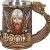 Mythology Collection~ Drakkar Viking Dragon Boat Tankard 15cm, Resin w. Stainless Steel, Painted, One Size