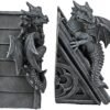 Magic  Collection~Design Toscano CL55773 Castle Dragon Gothic Decorative Bookend Statues, 8 Inch, Set of Two, Grey, 2 Count