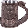 Mythology Collection~ Drakkar Viking Dragon Boat Tankard 15cm, Resin w. Stainless Steel, Painted, One Size