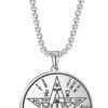 Vintage Talisman Tetragrammaton Pentagram of Solomon Pendant Wicca Necklace Gift
