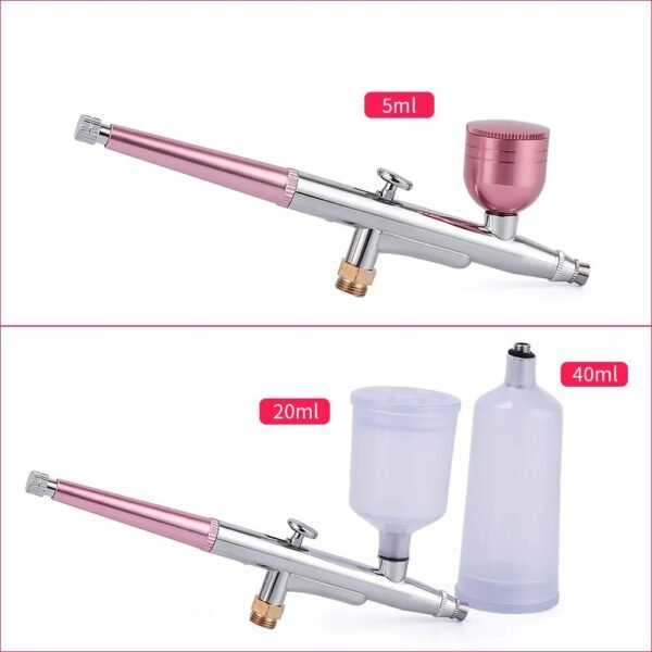 Pink Mini Air Compressor Kit Air-Brush Paint Spray Gun Airbrush For Nail Art Tattoo Craft Cake Nano Fog Mist Sprayer