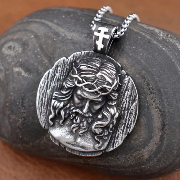 Stainless Steel Men's Shepherd Jesus Pendant Christian Jesus Necklace Amulets