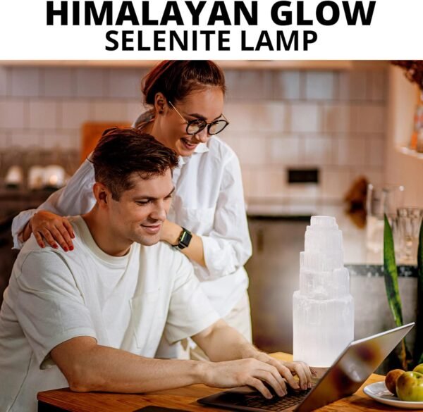 Himalayan Glow 1063 WBM Selenite Healing Crystals, 2 Wands with Single Massage Stick – 3 Count