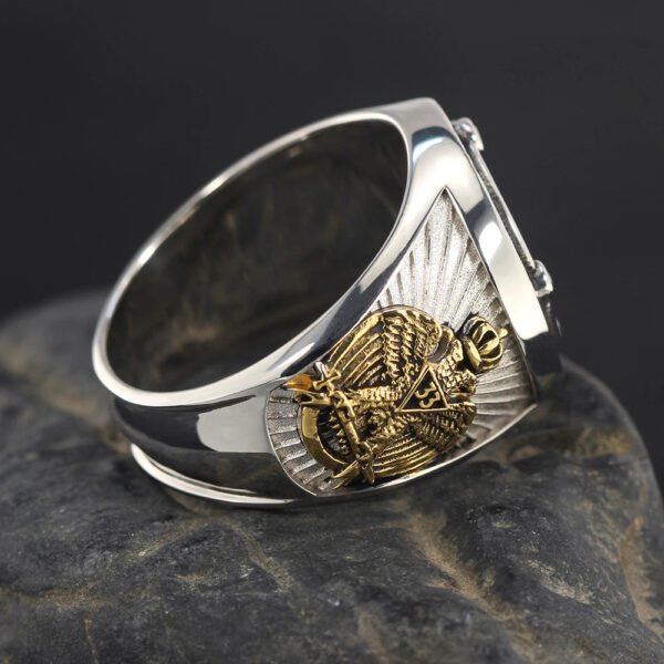 Ancient Free And Accepted Masons All Seeing Eyes Scottish Rite Masonic 925 Sterling Silver Ring