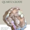 KALIFANO Angel Aura Quartz Geode - Titanium Bonded High Energy Crystal Cuarzo Cluster/Druzy with Information Card - Natural Reiki Rock Used for Clarity and Purpose (Family Owned and Operated)