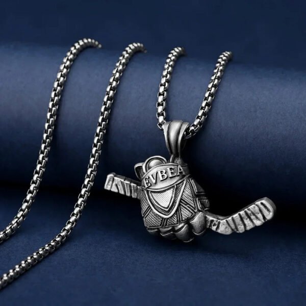Fashion Ice Hockey Gloves Sticks Pendants Stainless Steel Men's Punk Necklaces High-end Couples Casual Sports Party Jewelry