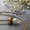 BREATHE a babies breath bottled teardrop necklace dried floral inspiration