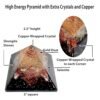 Crystal Orgone Pyramid – Orgonite Energy Generator with Copper-Wrapped Quartz and Shungite Crystals for Positive Energy