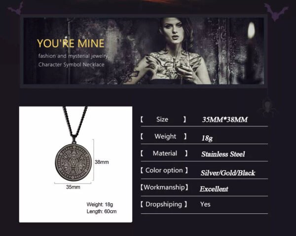 Wicca Tetragrammaton Pagan Pentagram Star of David Pendant Supernatural necklace