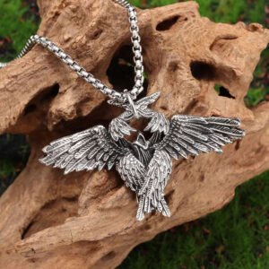 Retro Gothic Mystical Angel Wings Pendant Necklace