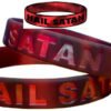 Hail Satan Wristband Devil Worship Sin Metal Antichrist Black Witch Evilv