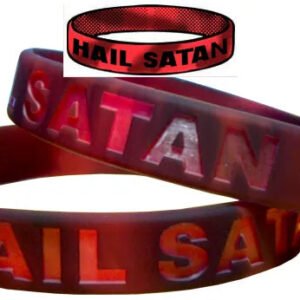 Hail Satan Wristband Devil Worship Sin Metal Antichrist Black Witch Evilv