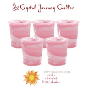 Magic Candle~Set of 5 "Manifest A Miracle" Reiki Charged Herbal Essential Oils Votive Candles