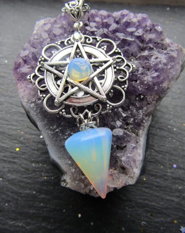 White Purple or Green Witch Necklace, Pagan Necklace, Witch Necklace, Wicca Necklace, Pentacle Jewelry, Pagan, Wicca, Pentagram