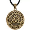 Bronze Triquetra Celtic Knot Pendant Necklace - Wiccan Pagan Knotwork Jewelry