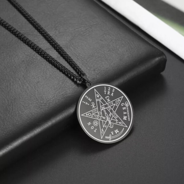 Vintage Talisman Tetragrammaton Pentagram of Solomon Pendant Wicca Necklace Gift