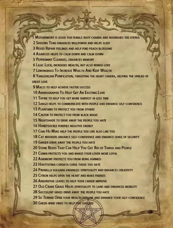 Wicca 30 HWicca Enchantment: 30-Piece Herbal Witchcraft Kit with Crystal Spoon