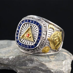 The Eye Of Providence All Seeing Eyes Annuit Cœptis Novus Ordo Seclorum Masonic Sterling Silver Ring