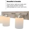 | Bathroom Vanity Light Bar | Interior Bathroom Lighting Fixtures with Modern Glass Shade | Bathroom Lights over Mirror | (Brushed Nickel, 3 Lights, E26 100W LED, Bulbs Not Included)