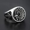 Foreign Legion Soldier Of Fortune Mercenary Cross Of Lorraine Solid Sterling Silver Ring