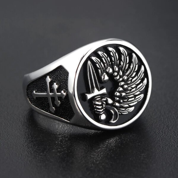 Foreign Legion Soldier Of Fortune Mercenary Cross Of Lorraine Solid Sterling Silver Ring