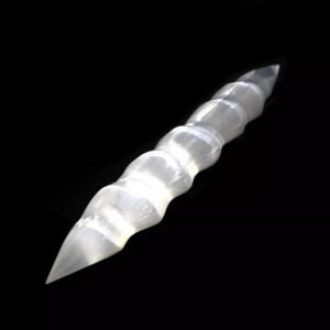 Double Point Selenite Crystal Massage Wand " Polished Spiral Healing Wand Stick