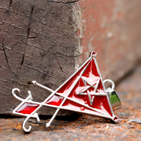 Religious Necklace With Red Zircon For Men Vintage