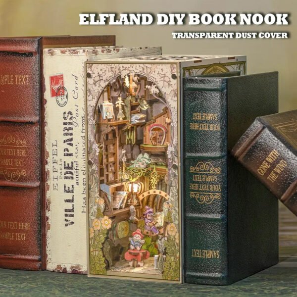 【HOT SALE/ the BEST GIFT/EXQUISITE Decorations/Magic Pharmacist】Cutebee DIY Book Nook Kit Miniature House Magic Pharmacist Gift Ideas Bookshelf Insert for Birthday Gift with Cover