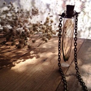 real cicada specimen wing Necklace y2k grunge goblin core cottage forest witchy witch celestial goth
