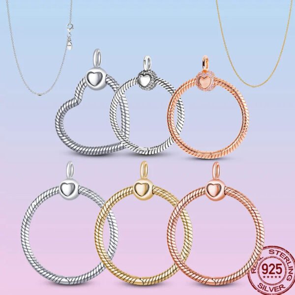 925 Sterling Silver Moment O Pendant Charm Fit Original Necklace Women DIY Charm Jewelry