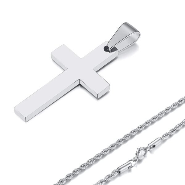 Waterproof Cross Necklaces Cross Pendant with Rope Chain