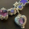 925 Sterling Silver Natural Cryrstal Heart With Mum And Baby Dolls Polly Pocket Charm Bead For Pandora Bracelet European Jewelry
