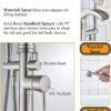 Freestanding Tub Filler Floor Mount Waterfall Bathtub Faucet Stinless Steel Tub Shower Faucet Set with Handheld Sprayer